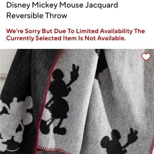 Pottery Barn Kids Black and Gray Mickey Mouse Throw